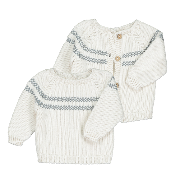 Li & Me Lionel: Knit Sweater (Cream-Ocean)