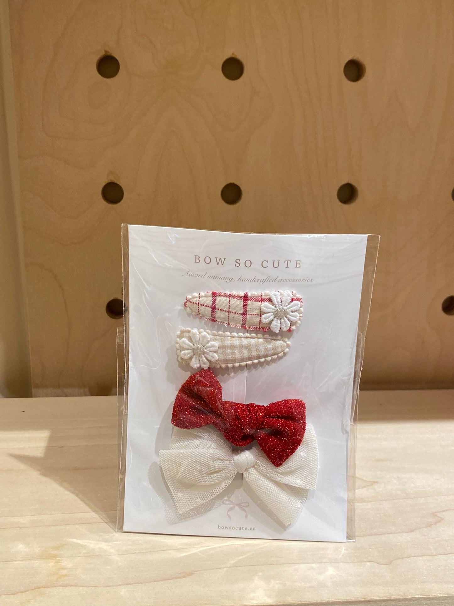 Bow So Cute Bow Clip Set ( Red)