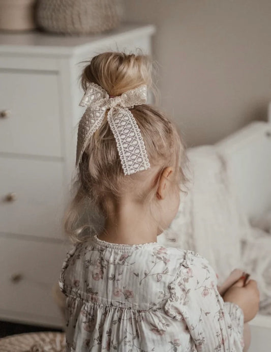 Longtail Lace Bow - Marigold