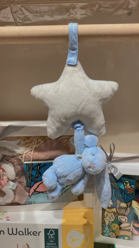 Jellycat Bashful blue bunny Musicial Pull