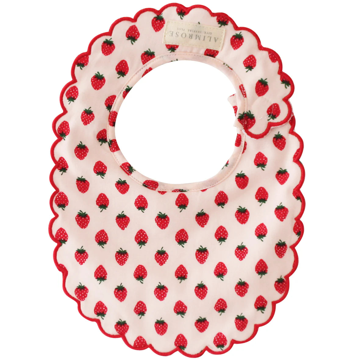 Alimrose Scallop Bib Strawberries (Arriving in late July)