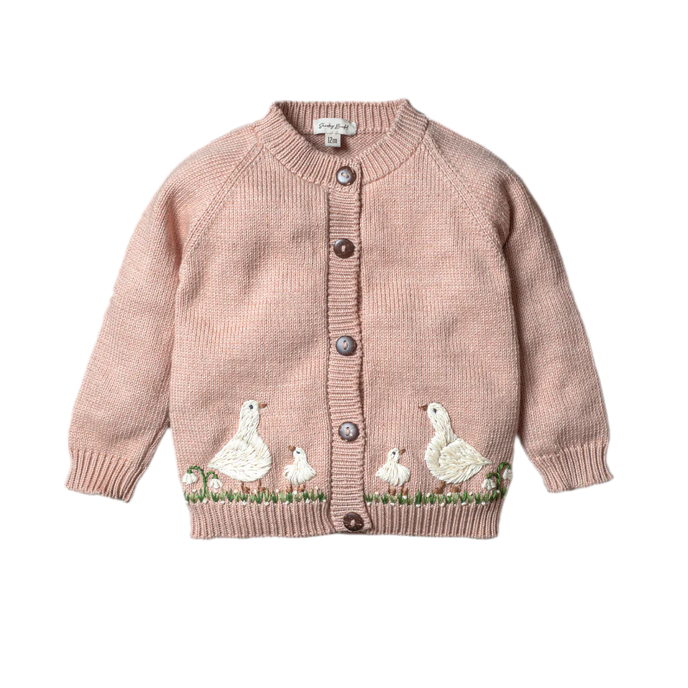 Shirley Bredal Spring Geese Cardigan (Cotton) - Apricot