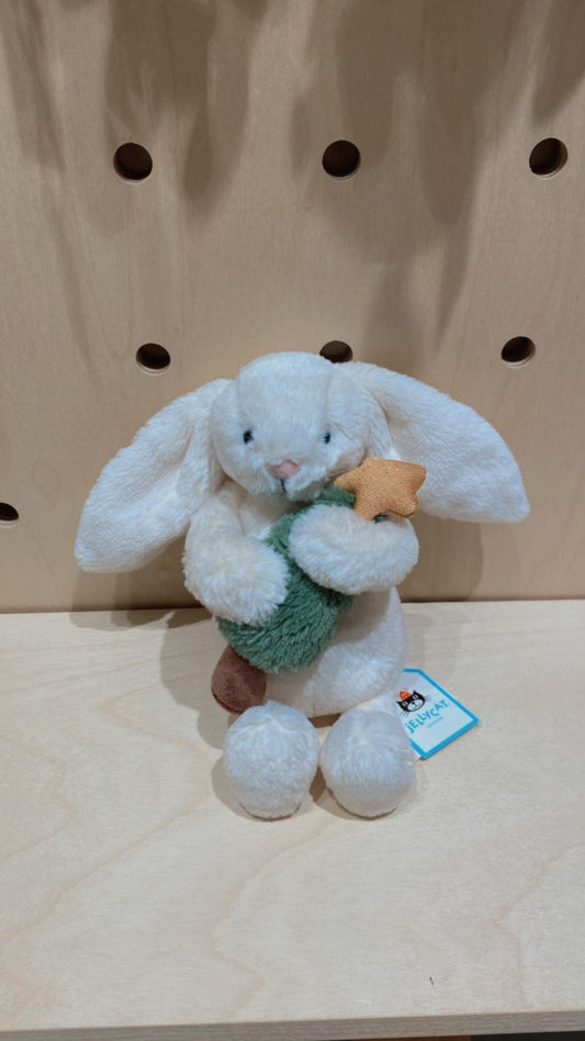 Jellycat Bashful Bunny with Christmas Tree 18cm