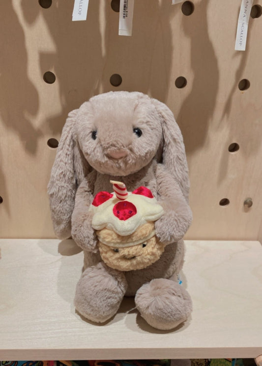 Jellycat Bashful Beige Bunny “Birthday"