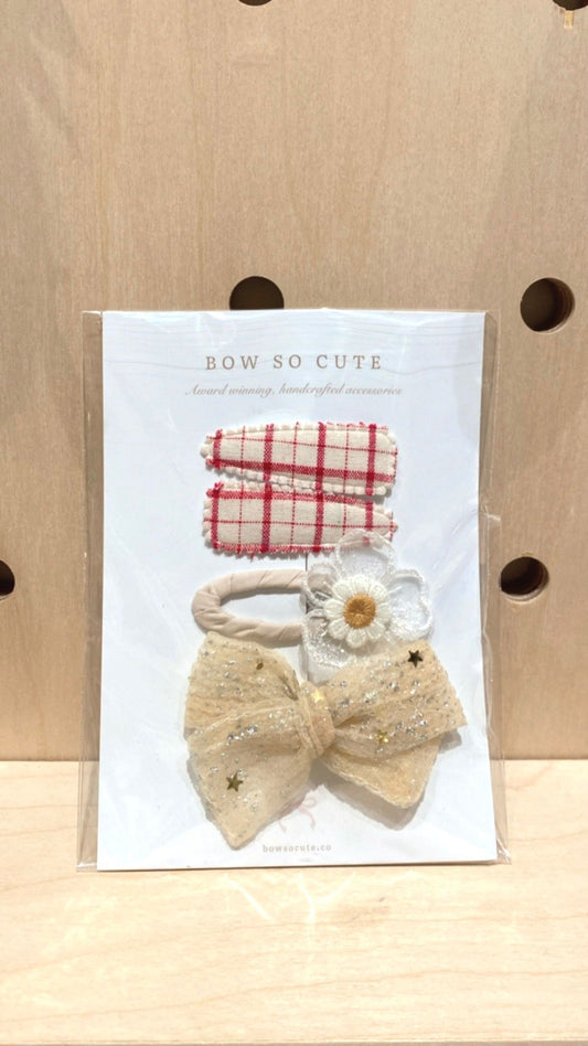 Bow So Cute Bow Clip Set (Starry)