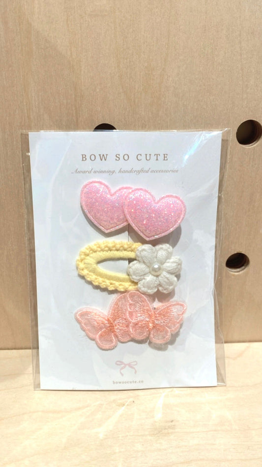 Bow So Cute Bow Clip Set (Heart)
