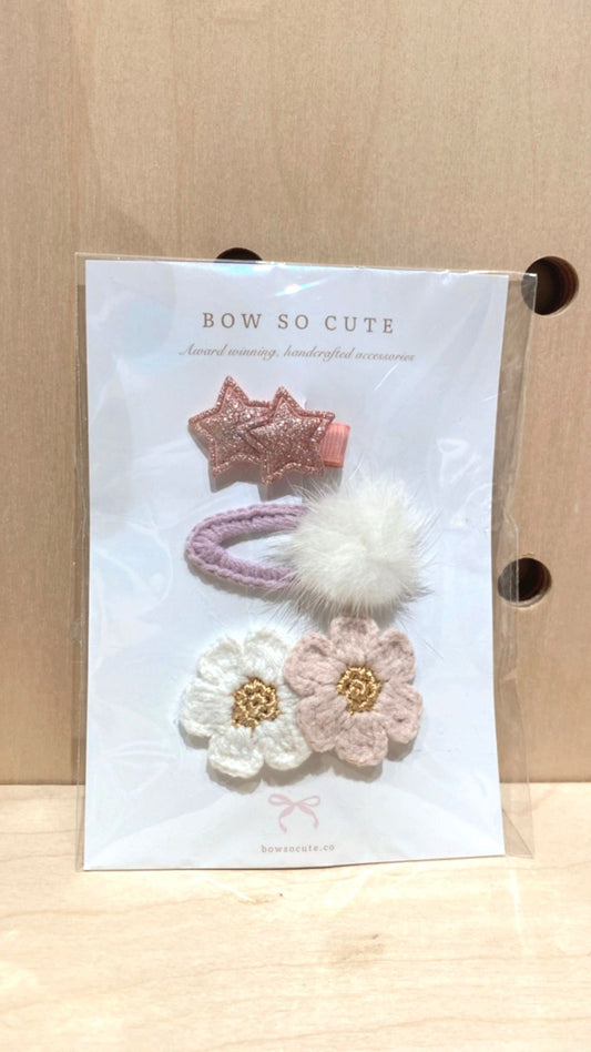 Bow So Cute Bow Clip Set (small star)