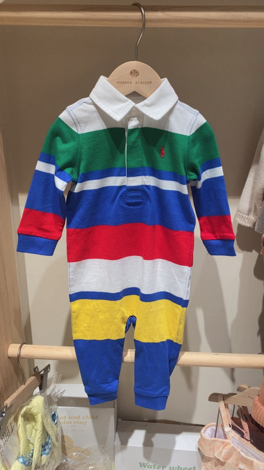 Striped Cotton Jersey Rugby Coverall