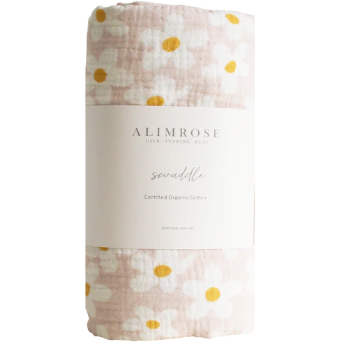 Alimrose Muslin Swaddle Large Daisies (Arriving in late July)