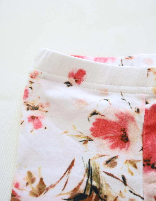 Maman Girls Stella Floral Print Cotton Jersey Bike Shorts