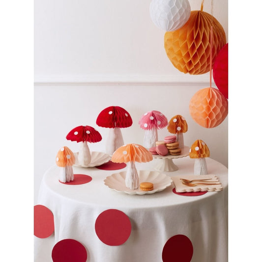 Meri Meri Honeycomb Mushroom Decorations
