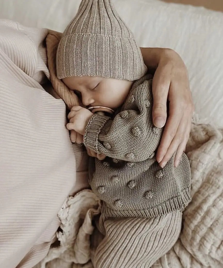 Li & Me Lenny: Chickpea Knit Sweater (Stone)