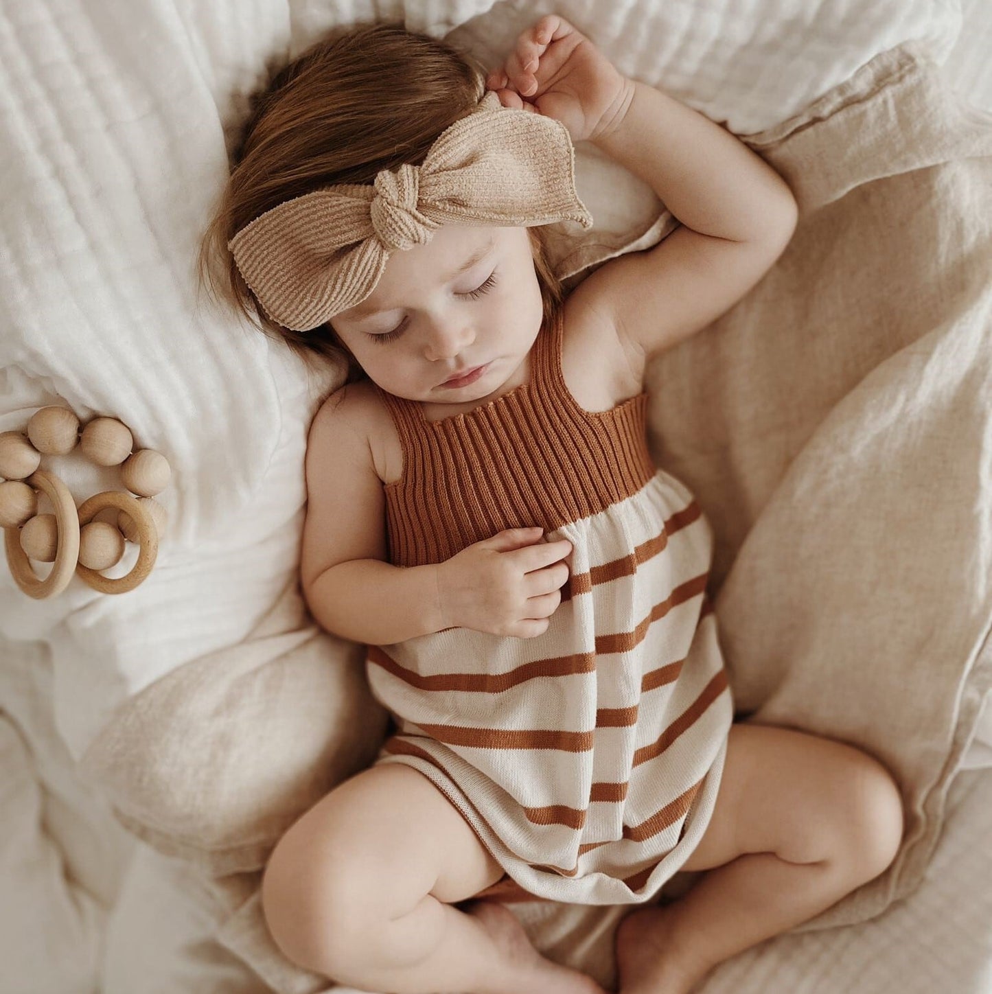 Li & Me Nicol: Striped Dress (Clay)