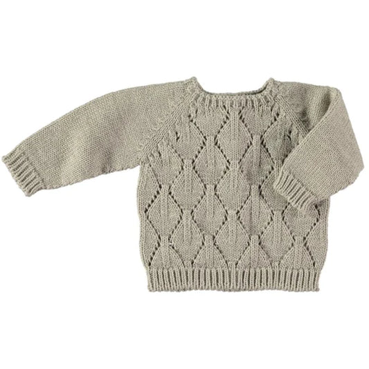 Li & Me Arian: Openwork Knit Sweater (Stone)
