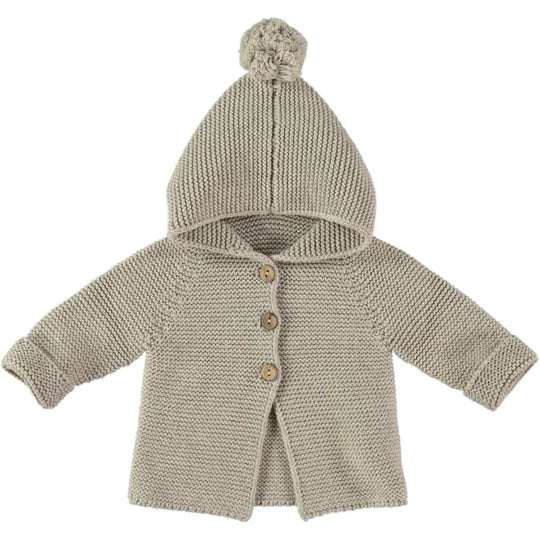 Li & Me Peter: Heavy Knit Cardigan (Stone)