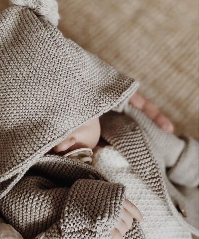 Li & Me Peter: Heavy Knit Cardigan (Stone)