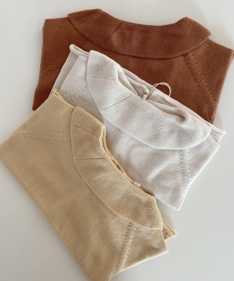 Li & Me Samy: Plain Knit 2-way Sweater (Cream)