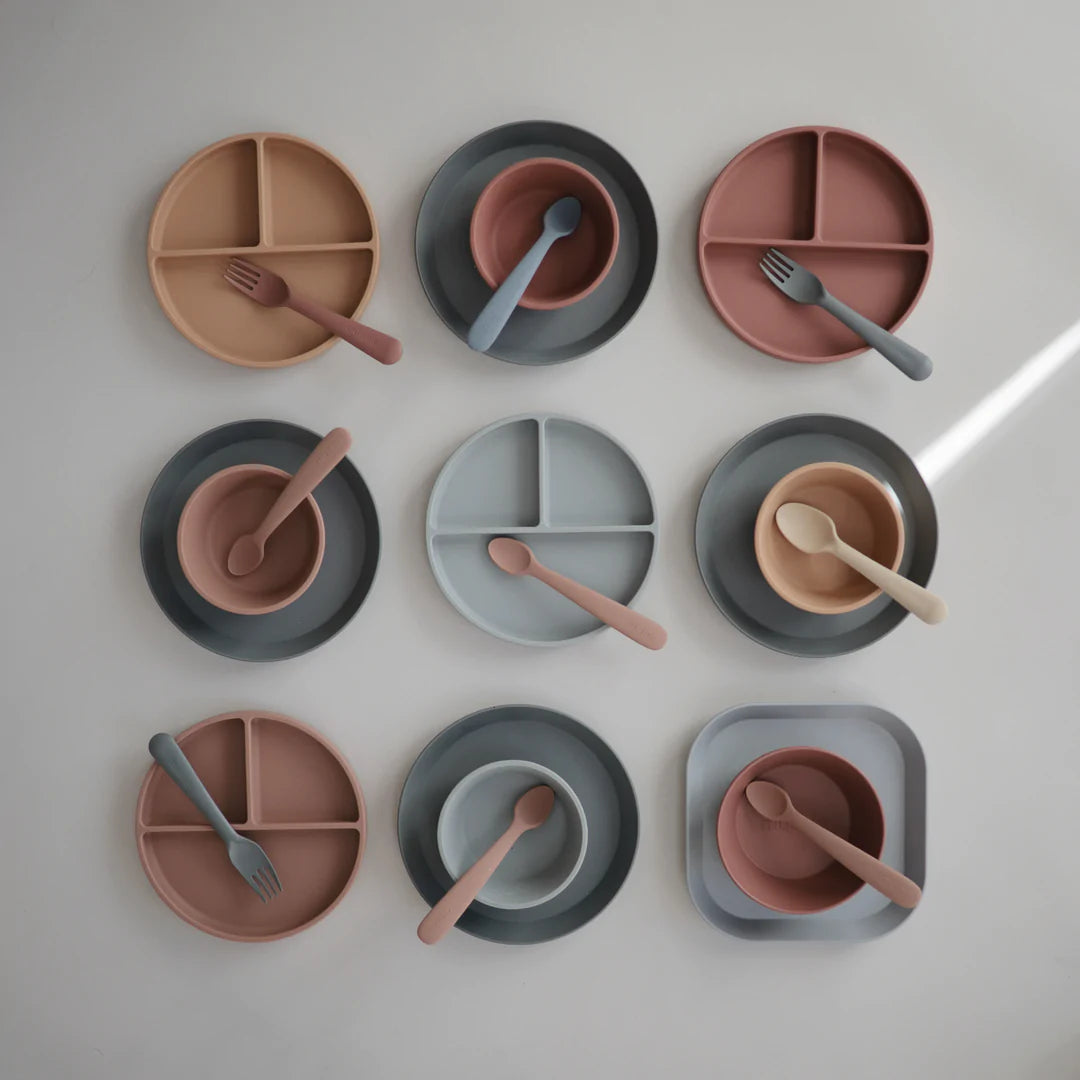 Mushie Square Dinnerware Plate 2-Pack (Cloud)