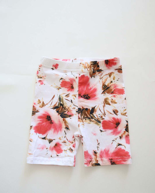Maman Girls Stella Floral Print Cotton Jersey Bike Shorts