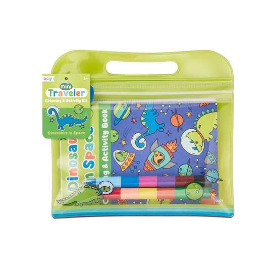 Ooly Mini Traveler Coloring and Activity Kit - Dinosaurs in Space