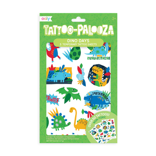 Ooly Tattoo-Palooza Temporary Tattoos - Dino Days - 3 Sheets