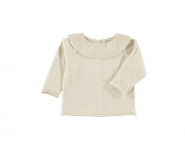 Li & Me Samy: Plain Knit Sweater (Cream)