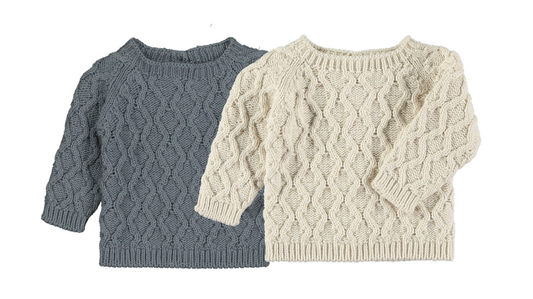 Li & Me Connor: Aran Knit Sweater (Cream)
