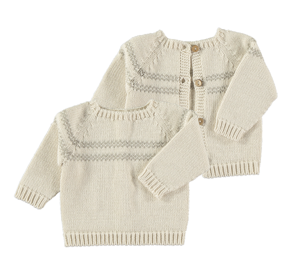 Li & Me Lionel: Knit Sweater (Cream-Stone)