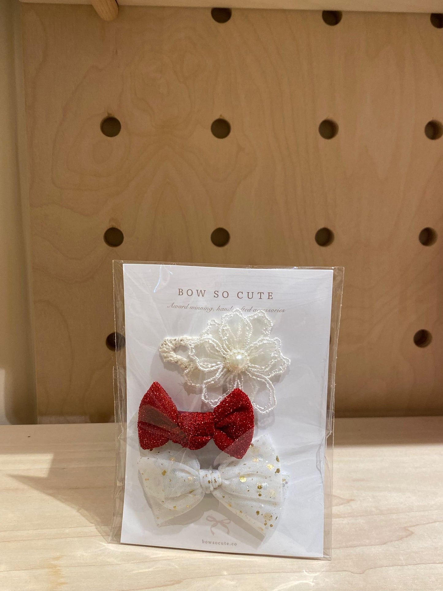 Bow So Cute Bow Clip Set ( Red)