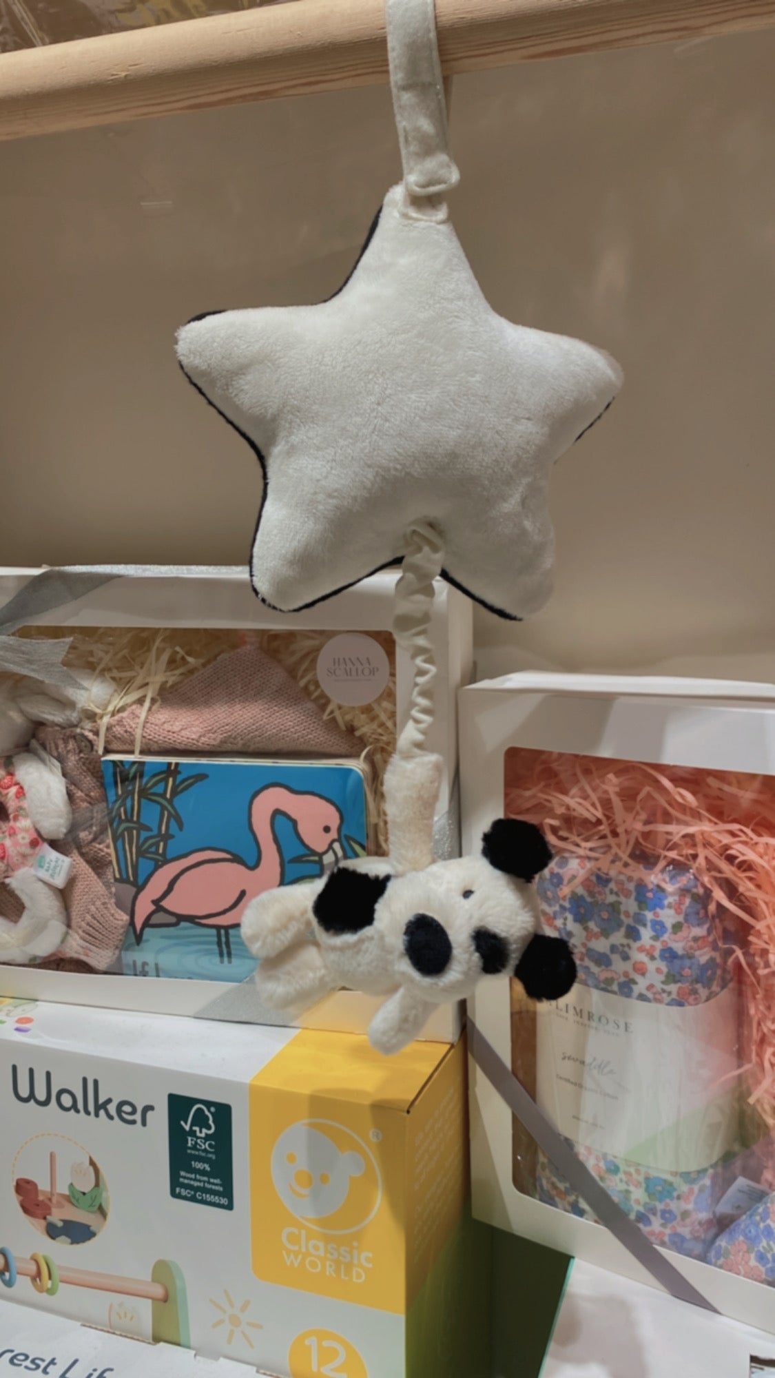 Jellycat Bashful Black and Cream Puppy Musicial Pull