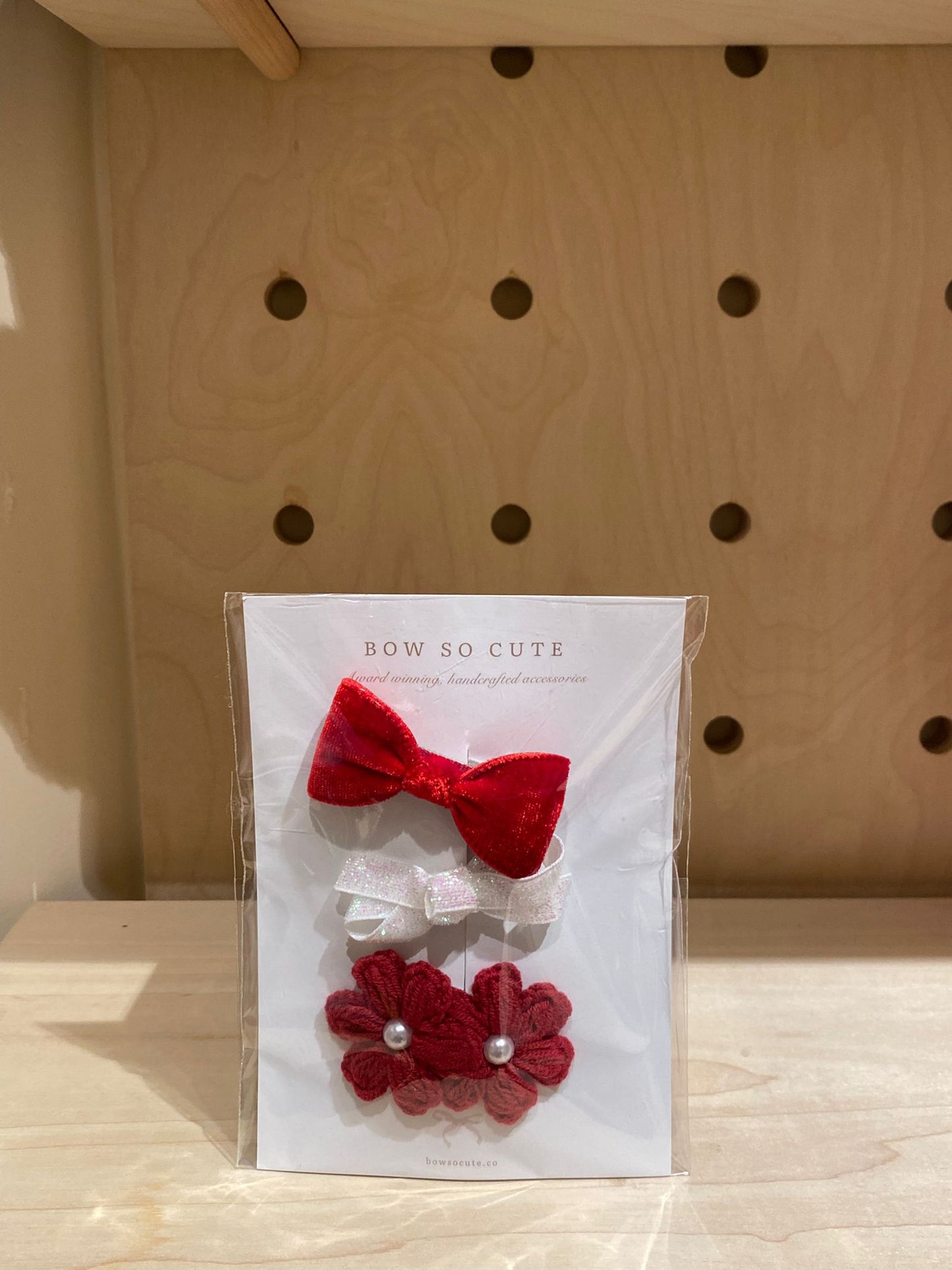 Bow So Cute Bow Clip Set ( Red)