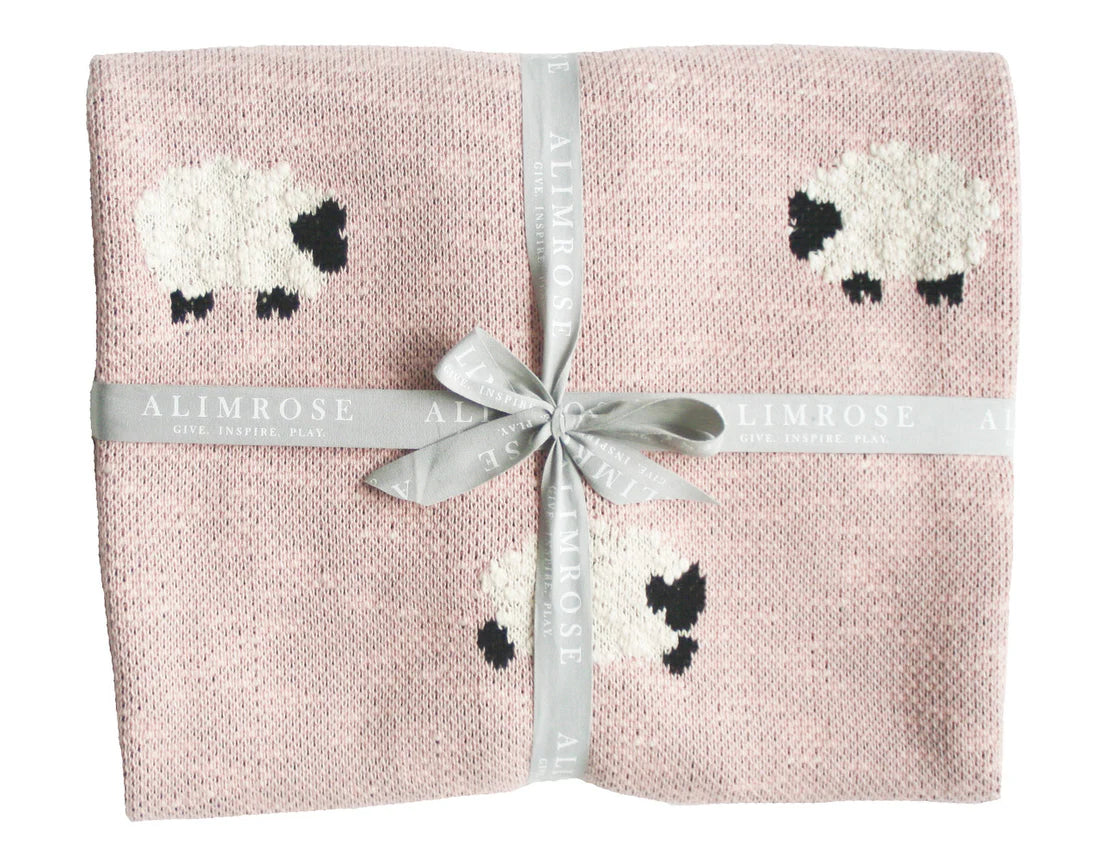 Alimrose Baa Baa Baby Blanket Pink