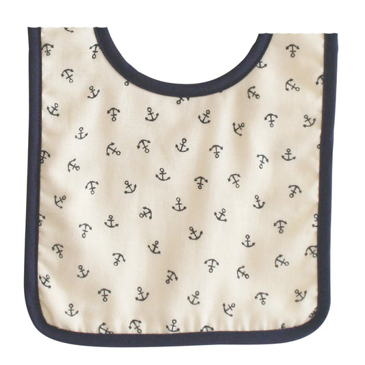 Alimrose Scallop Bib - Navy Anchor (Arriving in late July)
