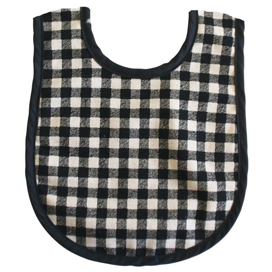 Alimrose Scallop Bib -  Black Check Linen (Arriving in late July)