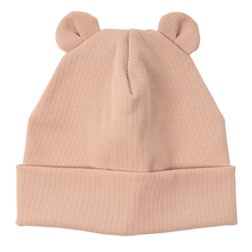 Beanie Hat with Teddy Ears - Pink Rose