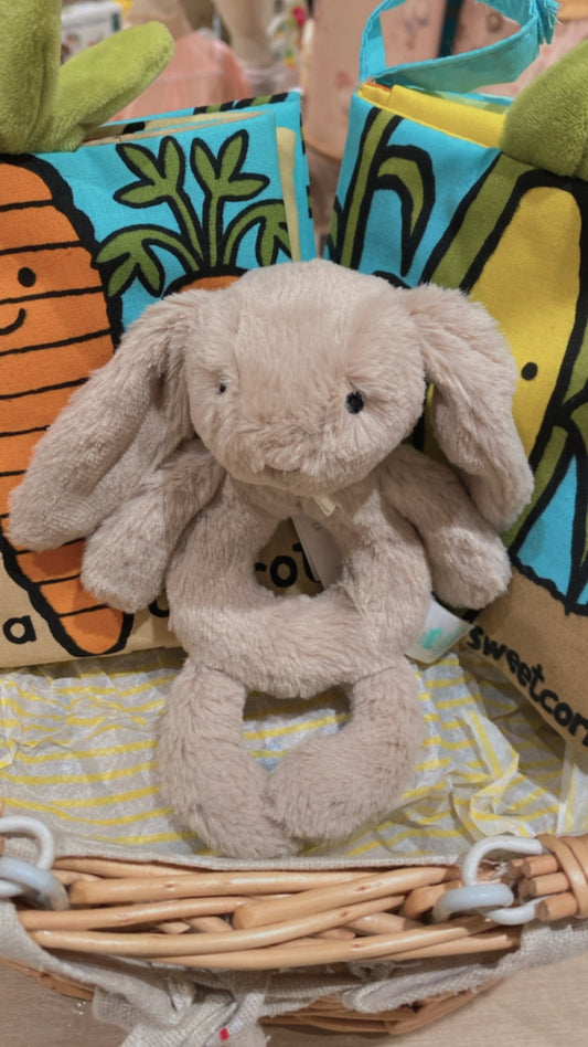 Bashful beige Bunny Ring Rattle