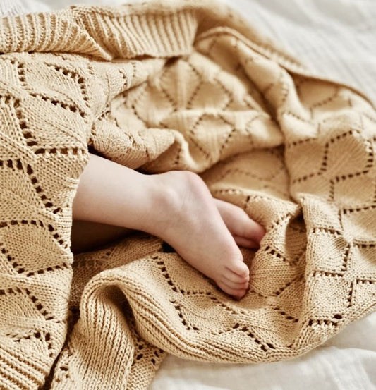 Li & Me Patti: Openwork Knit Blanket (Blondy)