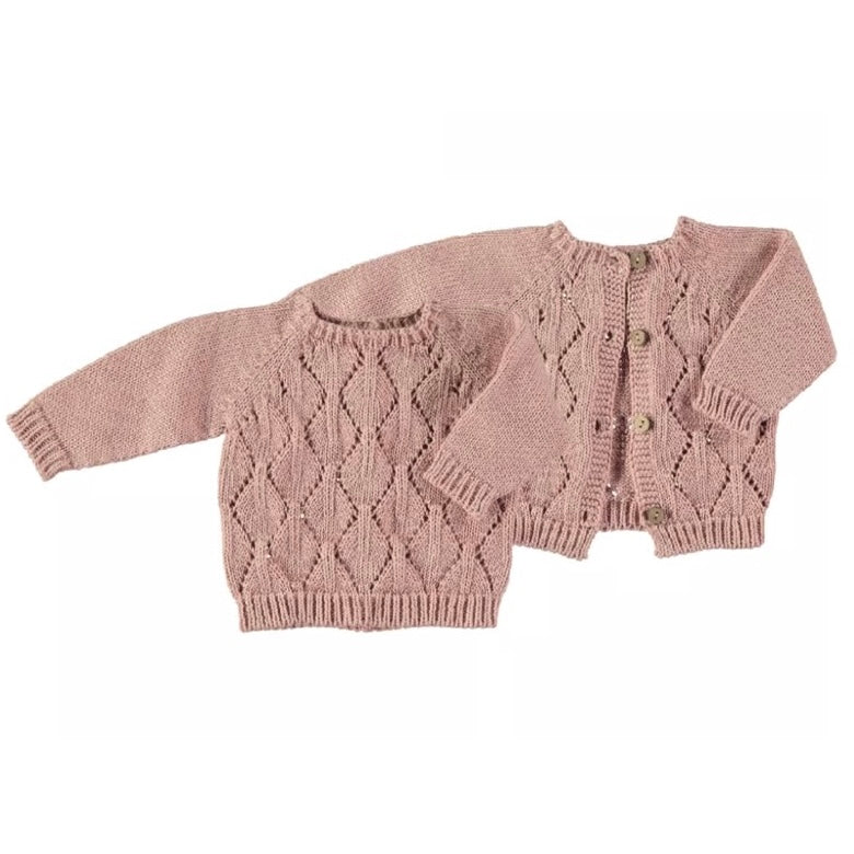 Li & Me Arian: Openwork Kint Sweater (Pale Rose)