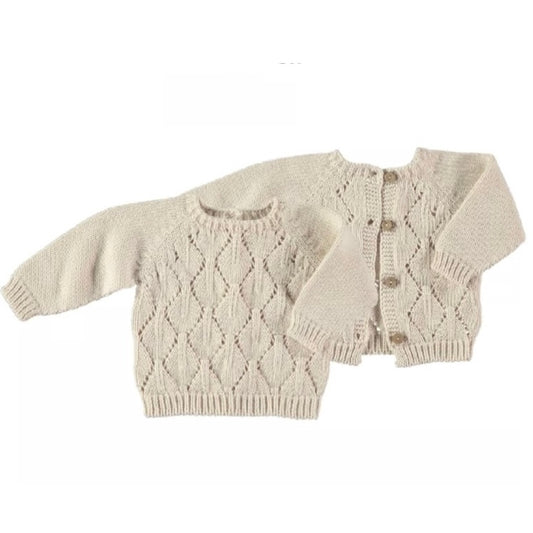 Li & Me Arian: Openwork Knit Sweater (Cream)