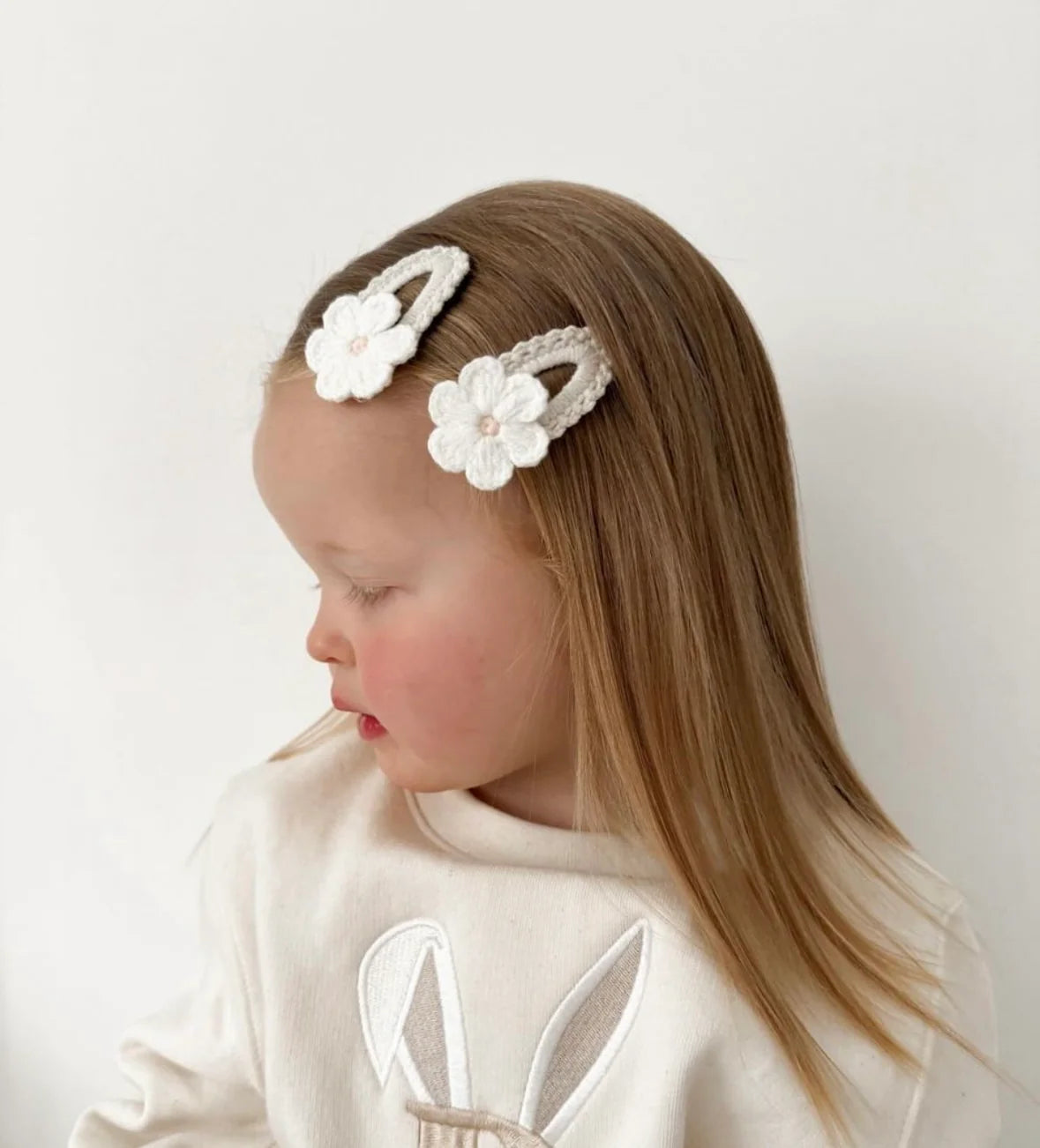 Daisy Crochet Clip - Oat