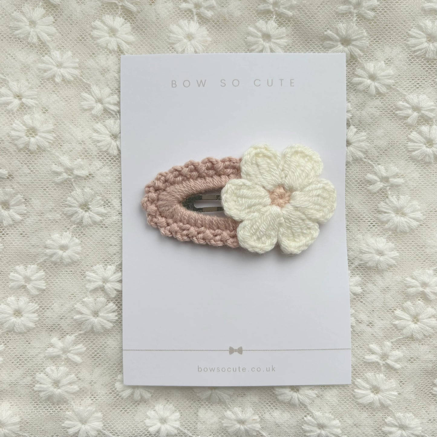 Daisy Crochet Clip - Dusty Rose