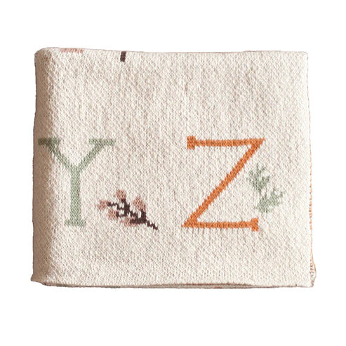 Alimrose Alphabet Baby Blanket Natural