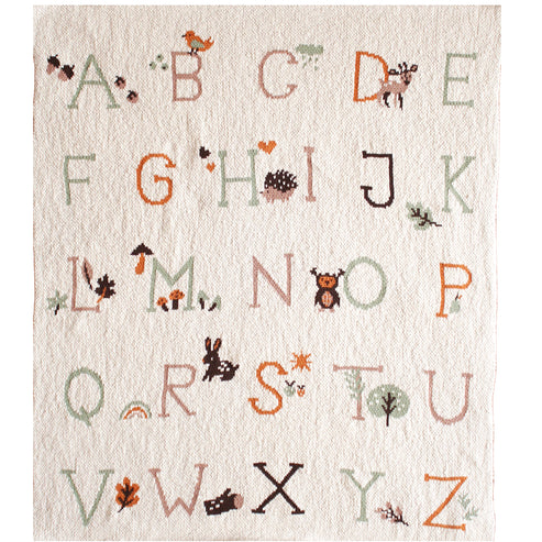 Alimrose Alphabet Baby Blanket Natural