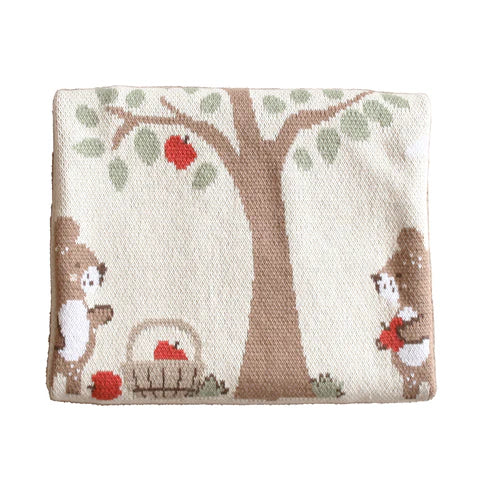 Alimrose Teddy Bears Picnic Baby Blanket Natural