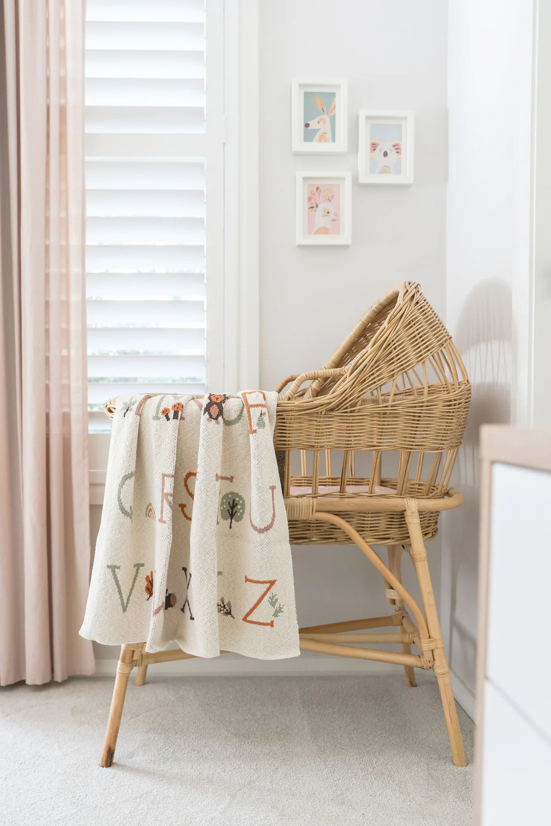 Alphabet Baby Blanket Natural - JULY
