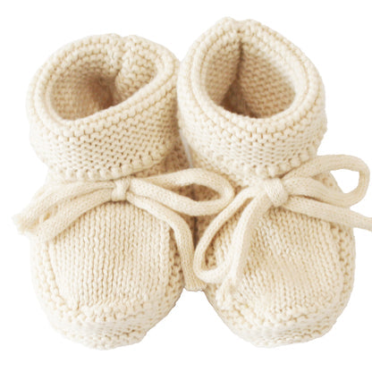 Alimrose Knit Baby Booties Natural (0-6M)