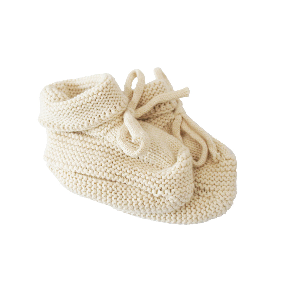 Alimrose Knit Baby Booties Natural (0-6M)