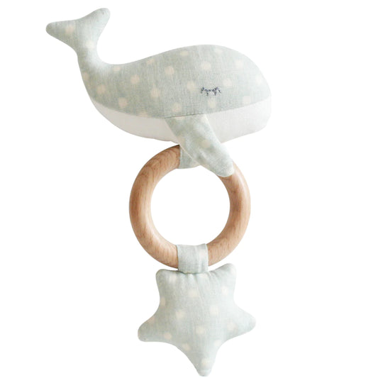 Alimrose Whale Star Teether Toy - Duck Egg Blue