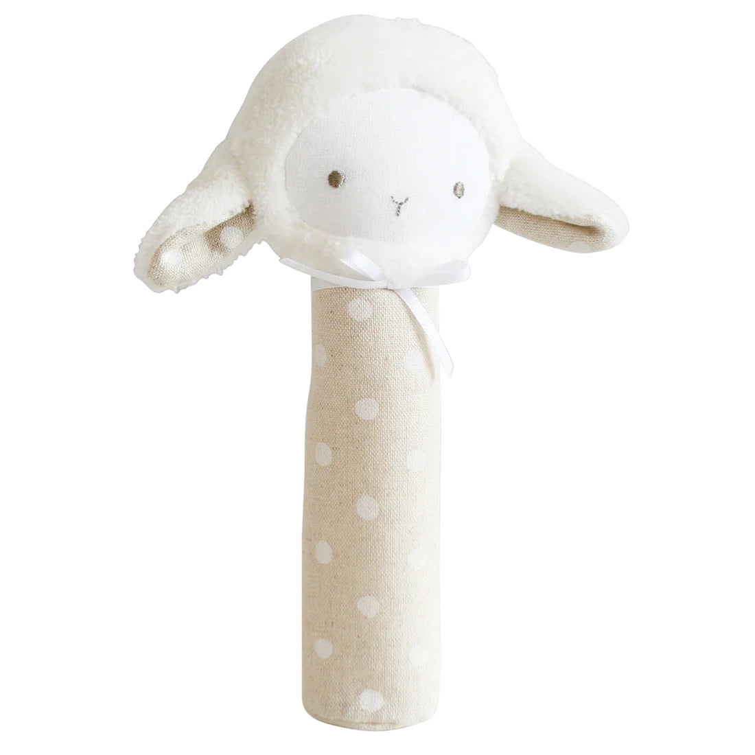 Alimrose Lamby Squeaker - White Linen Spot