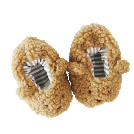 Alimrose Sherpa Bear Booties Caramel